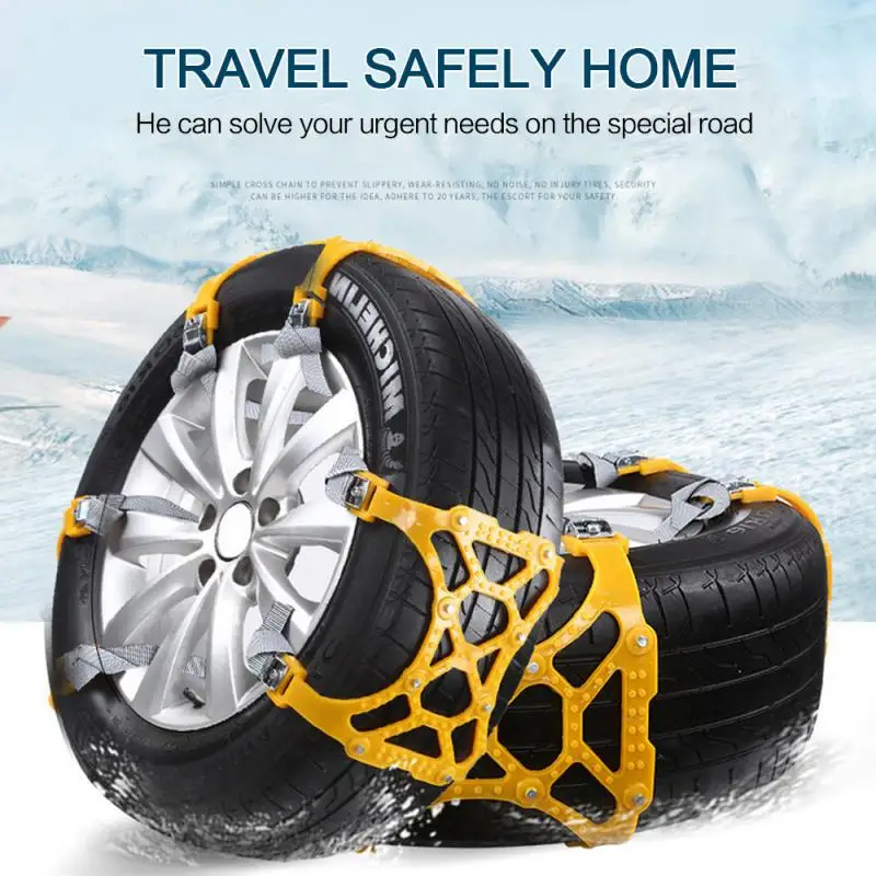 

1pcs Car Snow Chain Car Tire Anti-skid Chains Thickened Beef Tendon Wheel Chain Winter Snow Mud Road Roadway Safety