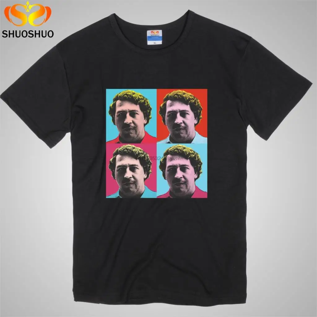 Футболка с принтом Пабло Эскобара для мужчин и женщин хлопковая Повседневная