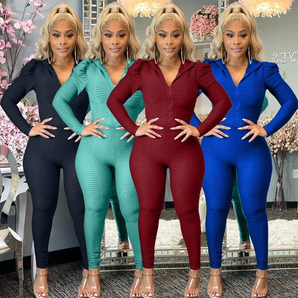 Winter Casual Women Tracksuit Two Piece Set Slim Bodycon Zipper Jacket Coat + Long Pencil Pants Clothes For Women Outfit