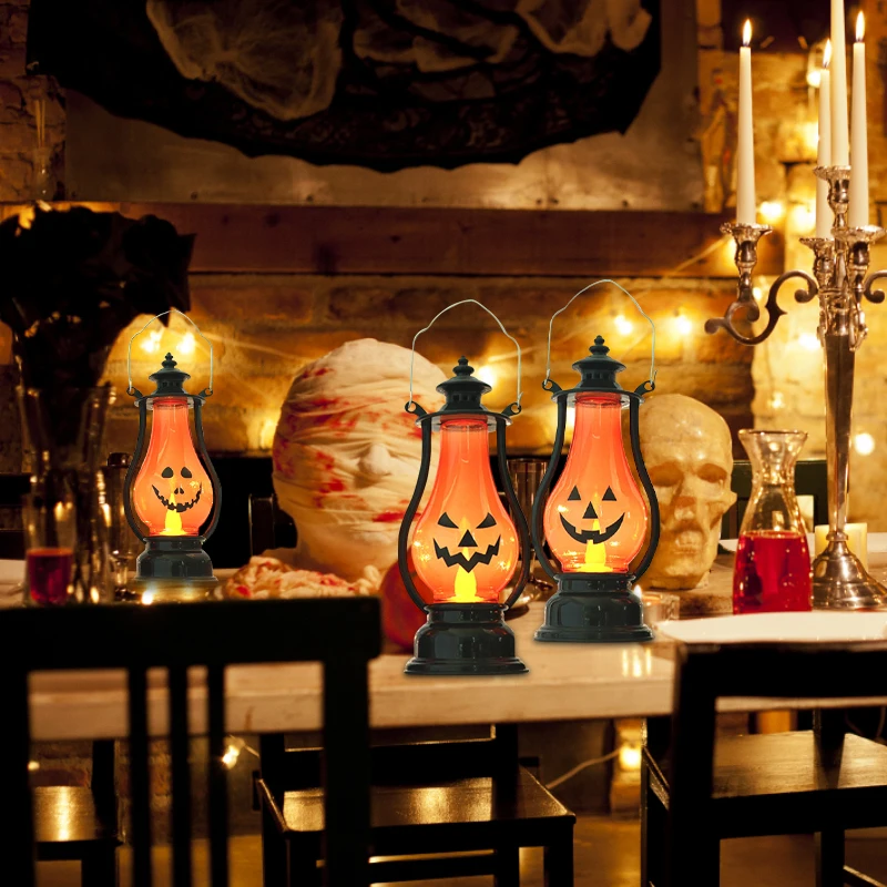 Светодиодный лампа в виде тыквы на Хэллоуин призрака масляная светильник тыква