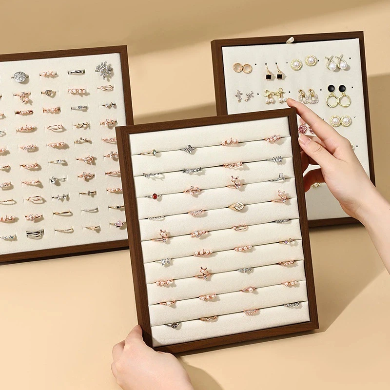 Черное ореховое кольцо Earnail дисплей подставка ювелирные изделия серьги