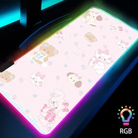 cute pink backlit desk mats office carpet mouse pads xxl rgb gamer room decor big led mousemats gaming cute mousepads 900x400