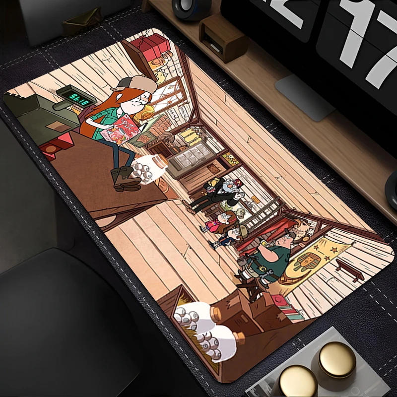 Фото Милый коврик для мыши, компьютерный коврик для клавиатуры G-gravity Falls, противоскользящий коврик из натурального каучука с героями мультфильмов, идеальный подарок для подруги и женщин №3