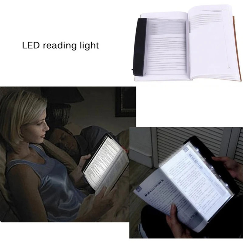 

Flat Plate LED Book Light Reading Night Light Portable Travel Dormitory Led Desk Lamp Eye Protect For Home Bedroom Random Color