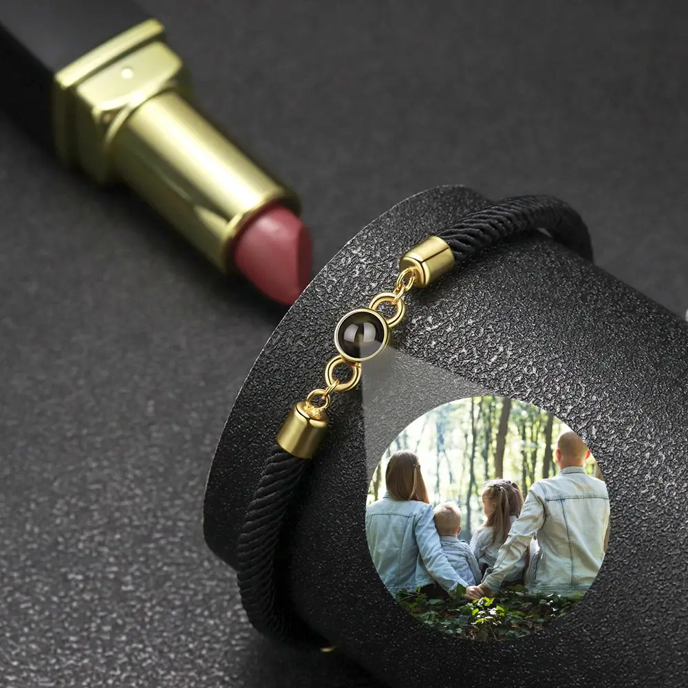 Projection Couple Bracelet 100 Languages I Love You Simple Personalized Custom Bracelets for Women Jewelry Gift Female Men