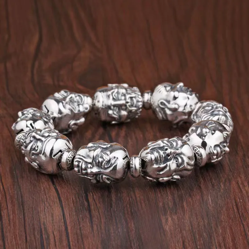 

Handstring Buddha Beads Bracelet Men's Aggressive Retro Personality Jewelry Men's Matching
