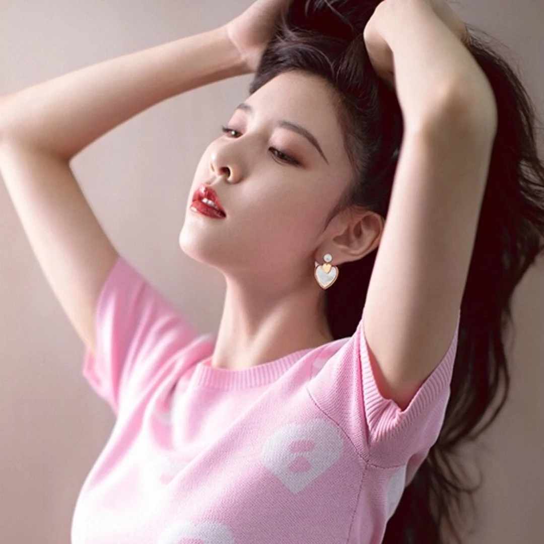 Роскошные французские серьги-гвоздики ювелирные изделия из персикового жемчуга