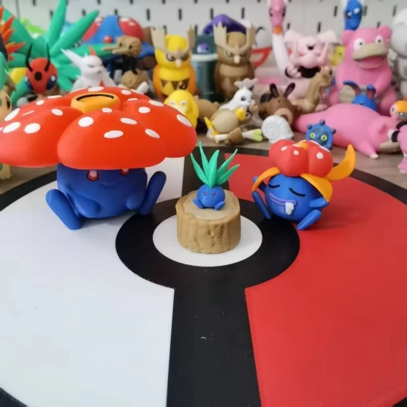 Фото Oddish Gloom Vileplume аниме фигурки пропорциональный мир 1:20 Diy 3D печать персонаж мультфильма Kawaii настольная модель игрушки подарки для мальчиков №1