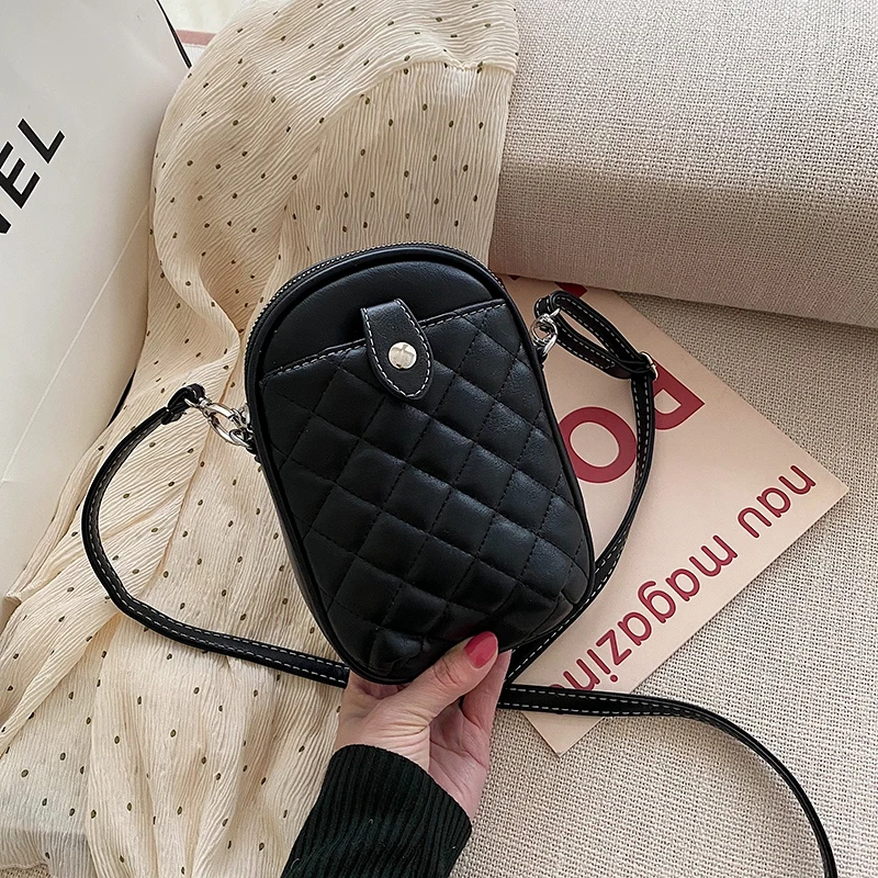 

Women Phone Bag Pu Leather Shoulder Bag Rhombus Messenger Bag Fashion Female Handbag and Coin Purse Crossbody Bag Bolso Mujer