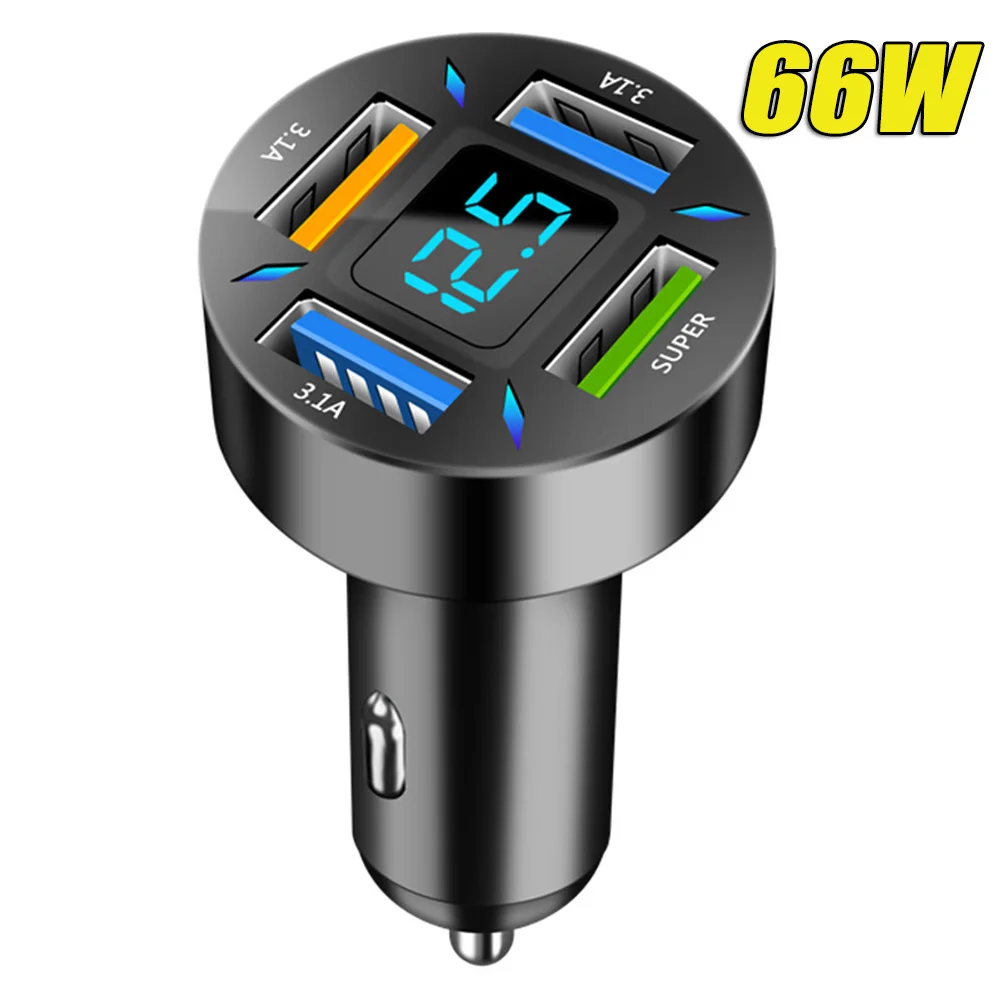 

Автомобильное зарядное устройство с 4 USB-портами и разъемами USB Type-C