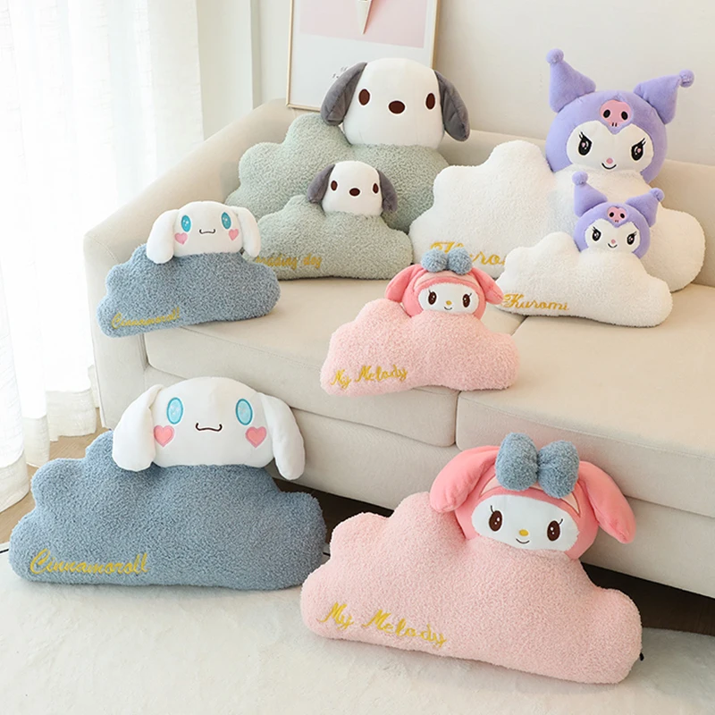 

Sanrios Kuromi Car Neck Pillow Cute Anime My Melody Pochacco Waist Support for Seat Cartoon Cinnamoroll Sofa Cushion Girls Gifts