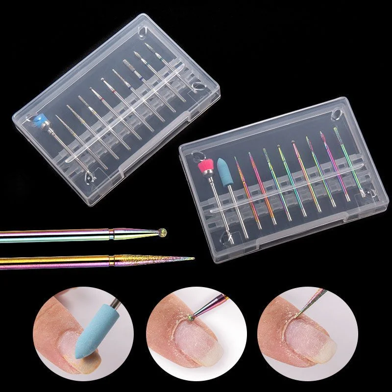 

Nail Drill Bits Set Tungsten Carbide File Grinding Heads Large Cone Cuticle Manicuring Polishing Pedicuring Removing Nail Gel