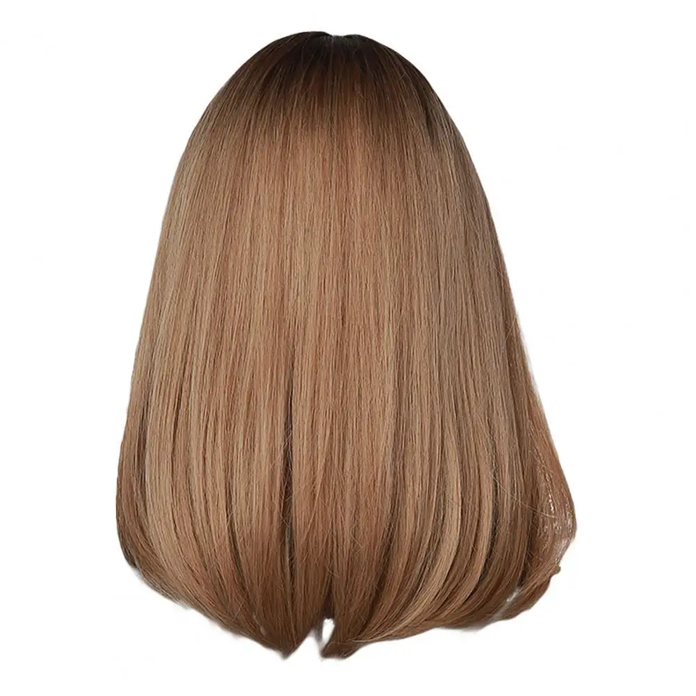 

Women Wigs Straight Gradient Effect Skin-Friendly Christmas Middle Long Bangs Hairpiece for Female
