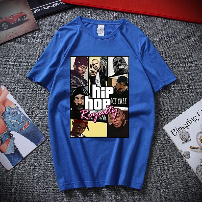 

Rap Gods Hip Hop Royalty Dr. Dre Eminem 2 Pac Biggie Men's High Quality Printed Men's Hot Summer Brand Cotton T-Shirt Men's