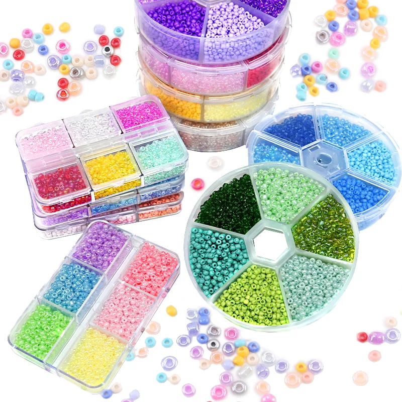 Premium Color Matched Seed Beads Kit Round Glass Beads For Jewelry Making DIY Small Beads For Needlework Craft Bracelet Necklace