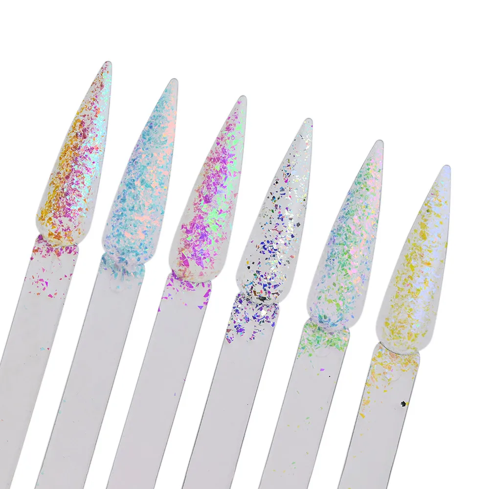 

50g Holographic AB Nail Glitter Sequins Irregular Shell Paper Sequin Paillette DIY Gel Polish Manicure Nail Art Decorations LDO-