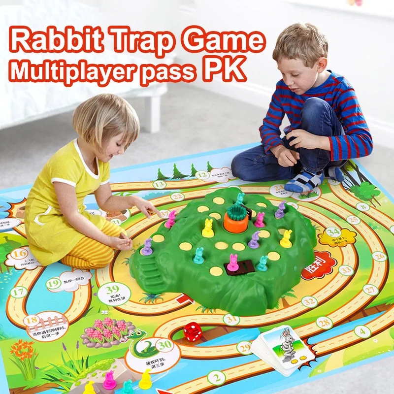 

Tortoise And Rabbit Trap Game Toy Cross Country Race Spinning Turnip Drop Board Game Toys Early Education Toy For Kids Boys Girl