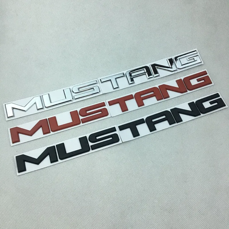 Metal English letters MUSTANG badge Tail box car tail label body sticker FOR Ford Mustang 15-18