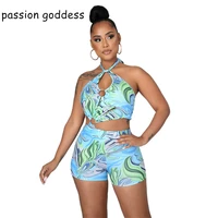 new women summer sexy cut out halter neck hollow jumpsuit holiday seaside beach style print backless bodycon rompers playsuits