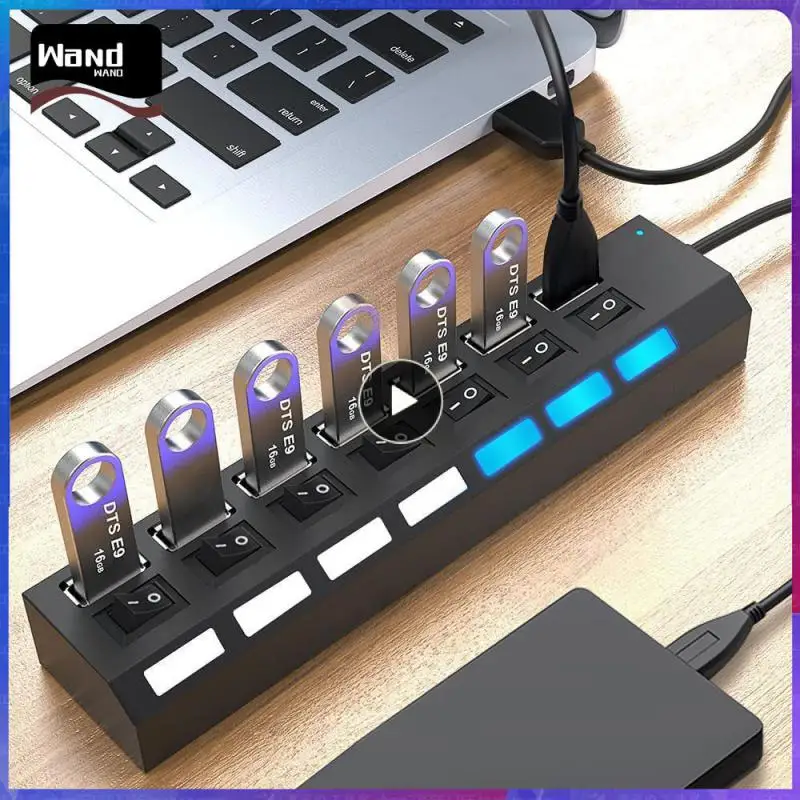 

Laptop Accessories For Pc Computer For U Disk For Audio System Usb 2.0 Hub Plug And Play For Laptop 4-port/7-port Splitter