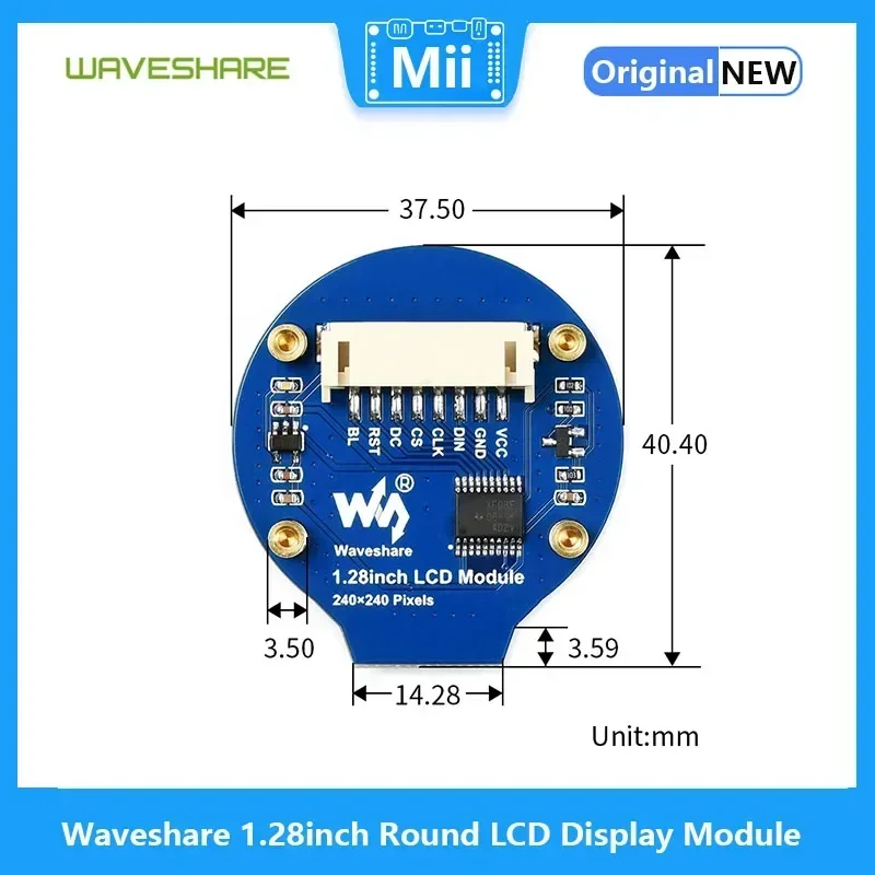 2 шт./лот Waveshare 1 28 дюйма Raspberry Pi круглый модуль ЖК-дисплея 65 тыс. цветов RGB интерфейс