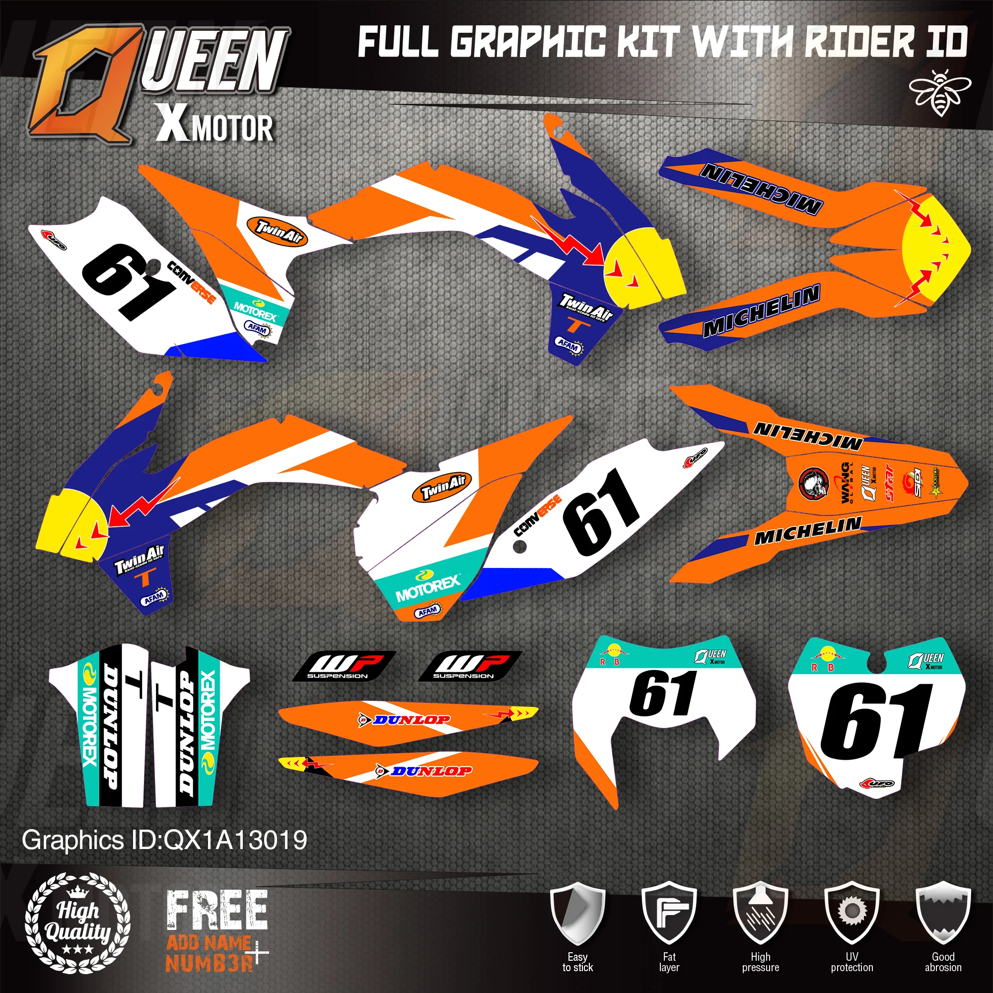 

Набор наклеек QUEEN X для KTM 2013, 2014, 2015, SX SXF, 2014, 2015, 2016, EXC XC-W, EXC-F, 19