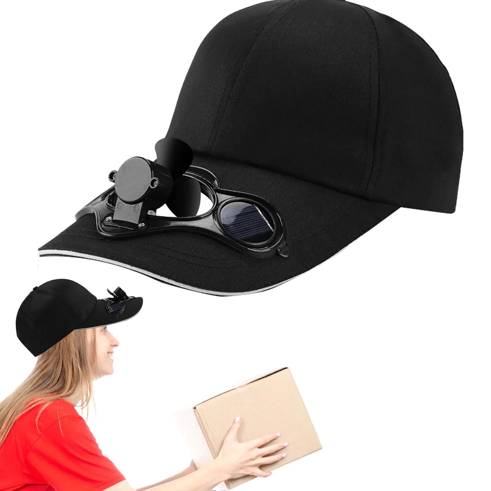 

Solar Fan Cap | Solar Fan Hats for Men | Summer Fan Cooling Baseball Cap Hat Solar Charging Sunscreen Hat for Fishing Camping Sp