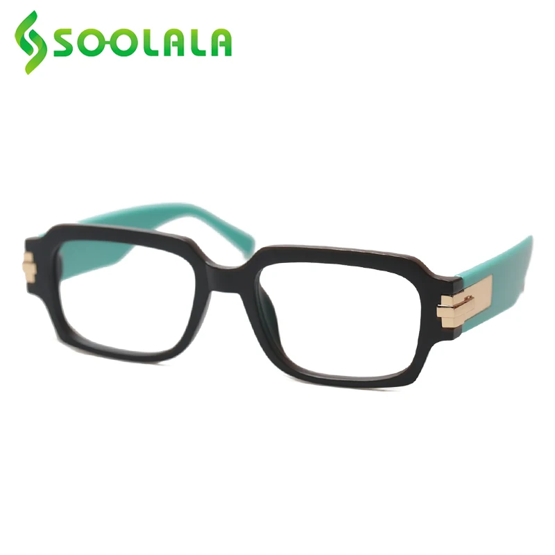 

SOOLALA 2023 Rectangle Anti Blue Light Women Men Reading Glasses Ladies Frame Presbyopic Magnifying Lesebrille Herren Eyeglasses