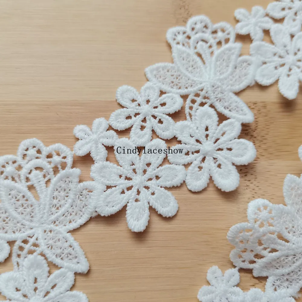 Водорастворимая кружевная отделка с цветочным рисунком ромашки для шитья одежды