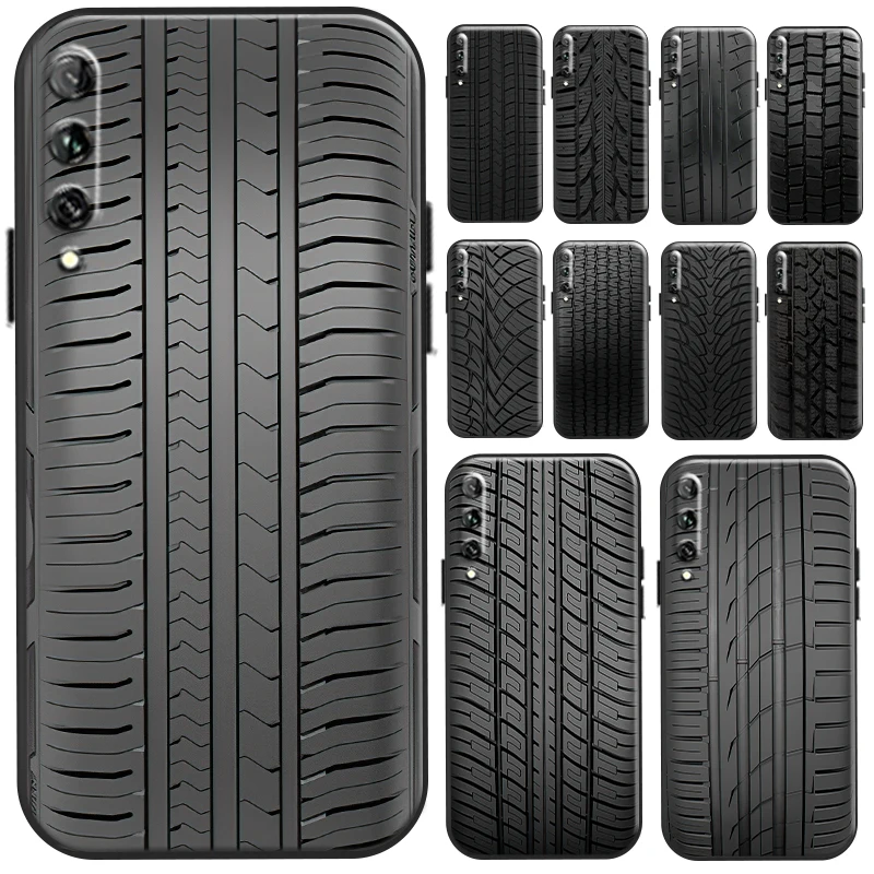 

Black Tyre Tread Texture Phone Case For Huawei Y9 Y7 Prime 2019 Y9a Y9s Y9 Y8s Y7 Y6 Y6P Y7P Y8P Carcasa Back TPU Coque