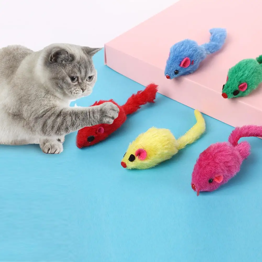 

Красочные мини-игрушки для кошек, плюшевая искусственная мышь, игрушки для кошек, котят, животные, забавная игрушка, товары для кошек, тренир...