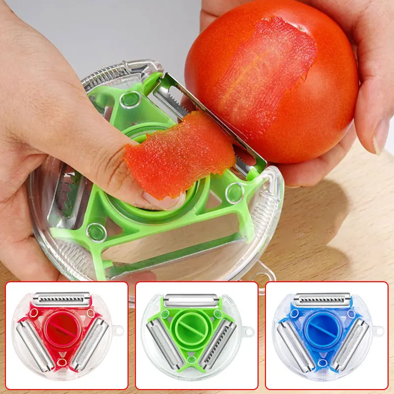 

Multifunction Kitchen Tools 3In1 Fruit and Vegetable Peeler Vegetable Shredding Tool Stainless Steel Blade Easy To Clean Replace