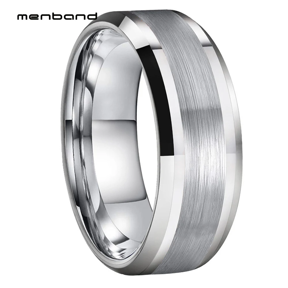 

Tungsten Couple Ring Wedding Band For Men And Women Polish Brush Finish 6MM 8MM Comfort Fit