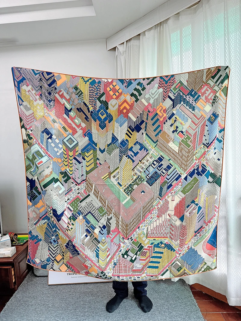 Кашемировый шарф Pantin City роскошный брендовый кашемировый шелковый 140x140 см Пашмина