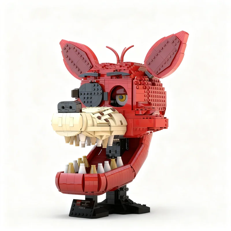 2645 деталей MOC Icons: Модель головы пирата Фокси-Лиса, строительные блоки, 3D-конструктор, творческий набор для сборки, коллекционный подарок на день рождения. (art.: 3920dcd540a35) - 3920dcd540a35