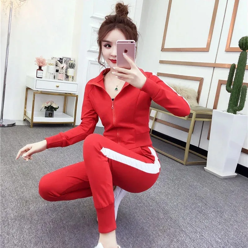 

2022 Women Two Piece Set Outfits Autumn Women's Tracksuit Zipper Top And Pants Casual Sport Suit Winter 2 Piece Woman Set