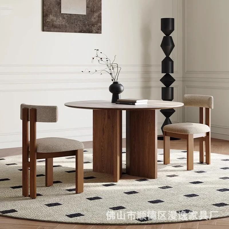 Dushi французский стиль твердая древесина пещера каменная тарелка круглый