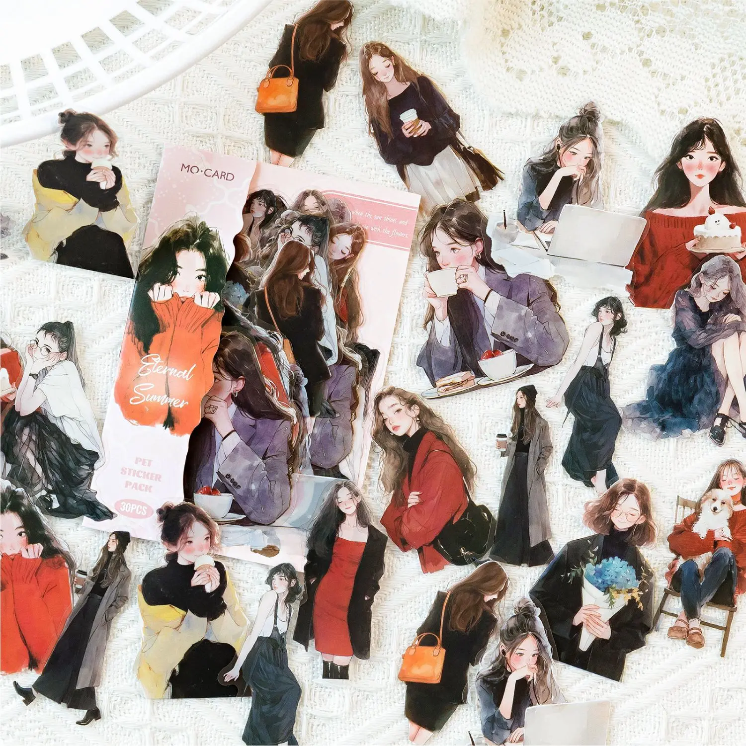 Набор Декоративных Наклеек Из 30 Предметов С Модной Одеждой Для Молодых Девушек