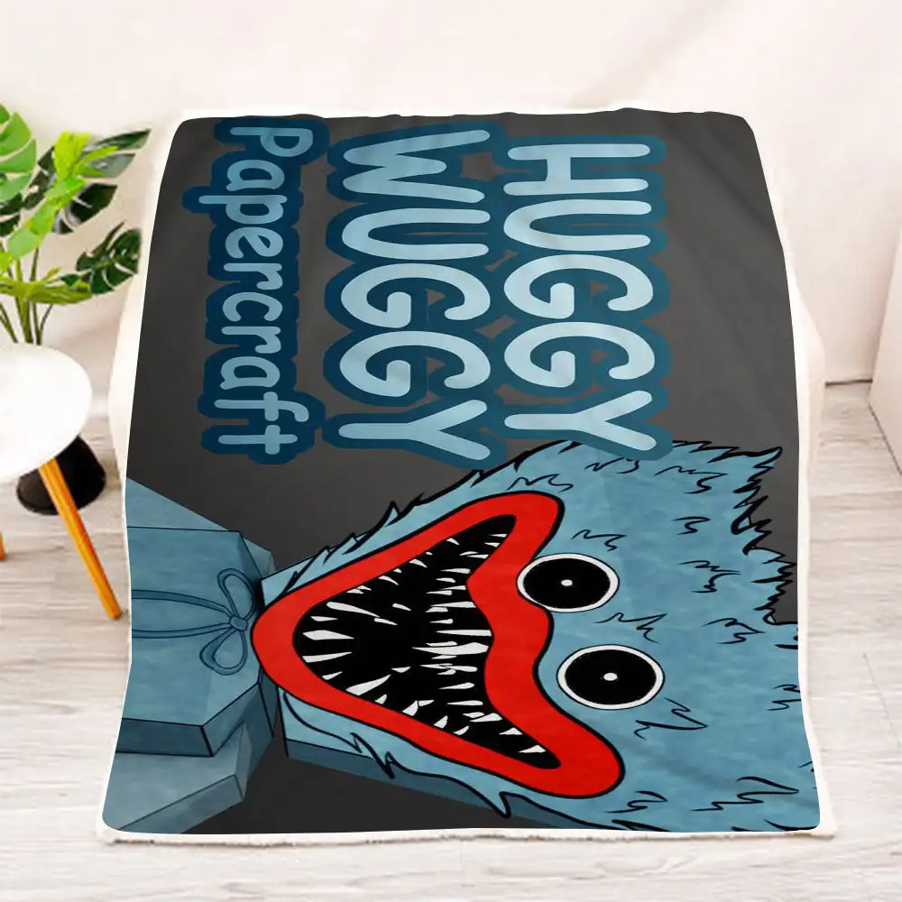 

Poppy Playtime Huggy Wuggy Flannel Blanket Throw for Sofa Bed Cover Kids Adults