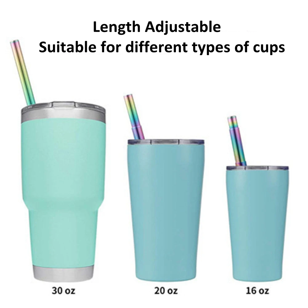 Многоразовая телескопическая соломинка красочная фотобумага с чистящей щеткой