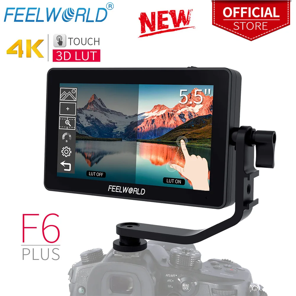 FEELWORLD 5.5 Inch 3D LUT IPS Touch Screen FHD 4K HDMI 19201080 Waveformform on Camera DSLR Field Monitor Rig Gimbal F6PLUS - купить по