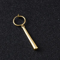 anime one piece roronoa zoro earrings gold color metal sticks pendant non pierced earrings for men women cosplay jewelry