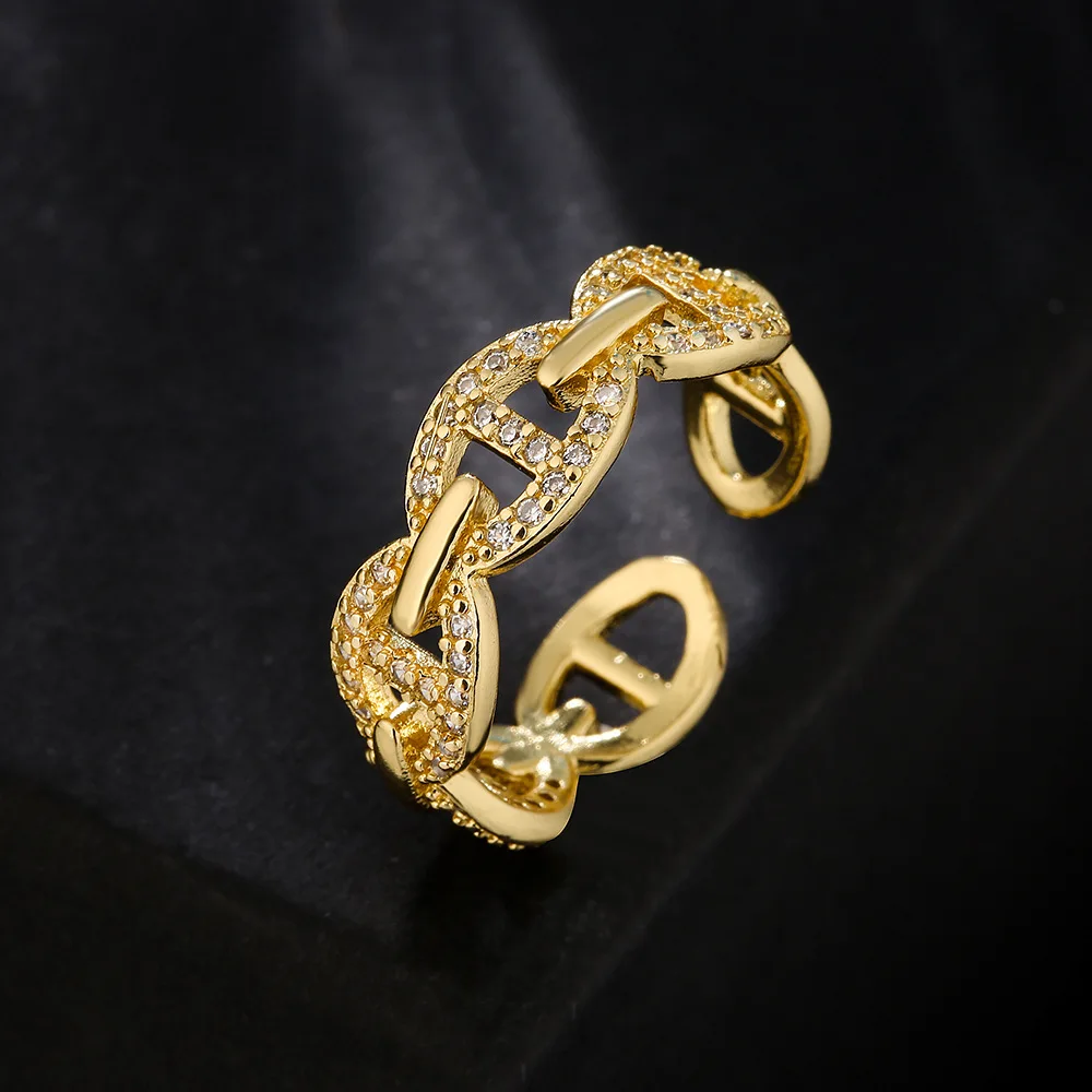 

Women's Ring With Adjustable Opening Gold Zircon 18 Vintage Rings for Women 925 Silver Ring Male Ring-dreadlocks-flower Sakura