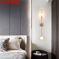aosong nordic wall lamp creative gold contemporary fixtures led indoor background scones lighting