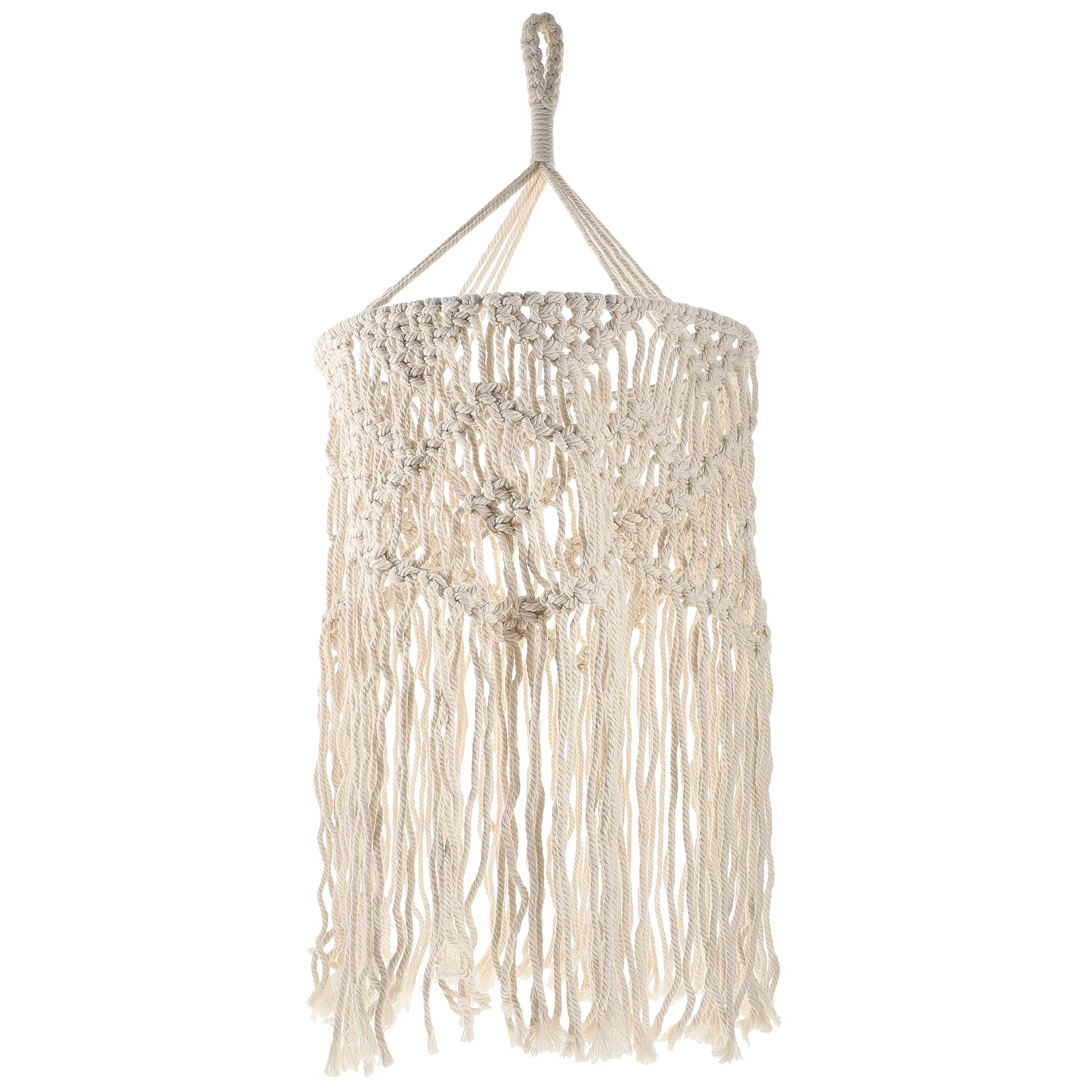 

Shade Lamp Lampshade Macrame Light Pendant Cover Woven Tassel Ceiling Hanging Shades Farmhouse Decorative Lantern Rope