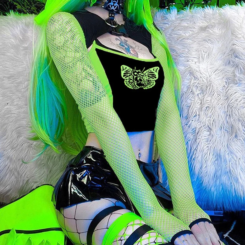 

Женский комплект из футболки и топа, с принтом бабочки