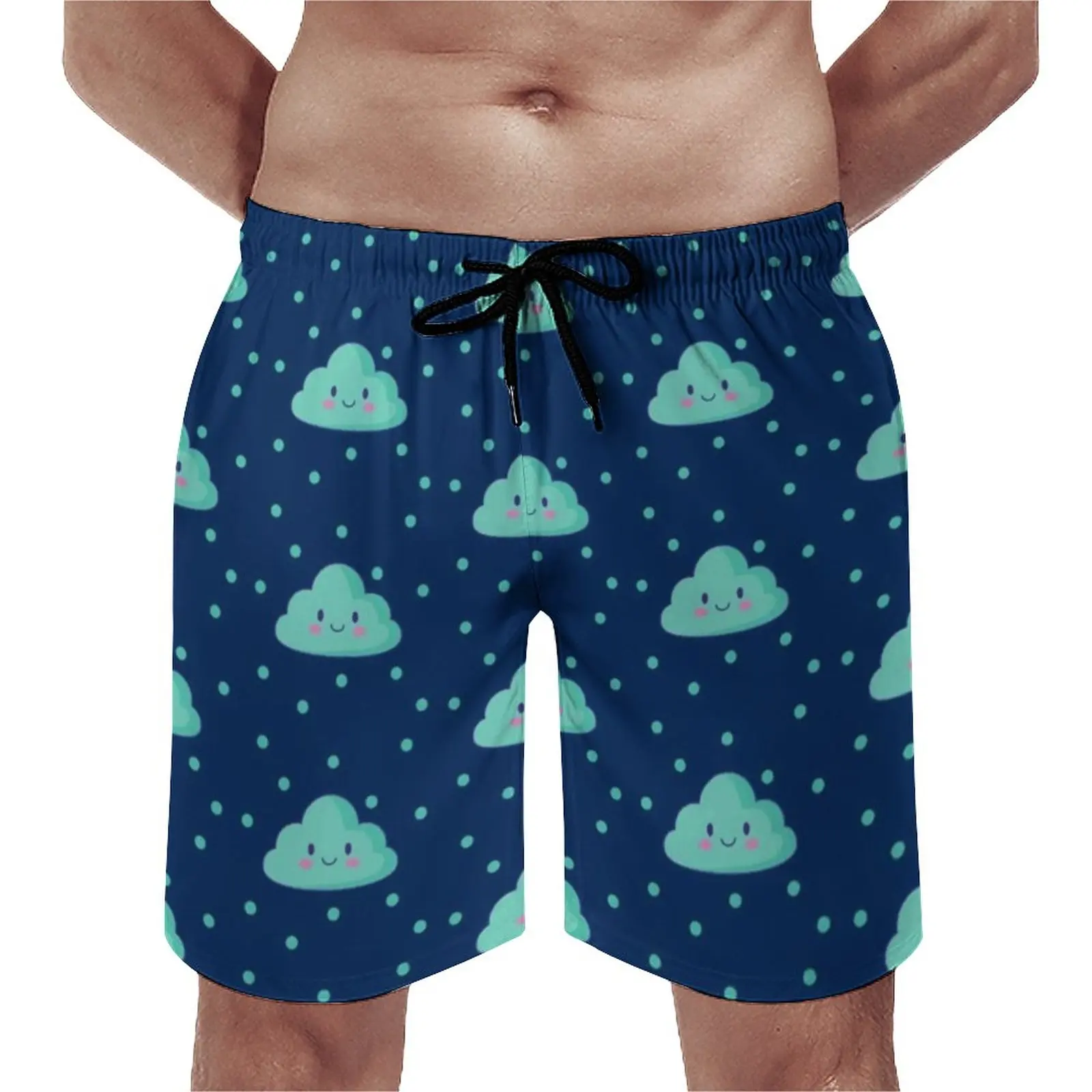 

Kawaii Cloud Board Shorts Polka Dots Print Beach Shorts Hot Sale Men's Funny Print Swimming Trunks Big Size 3XL