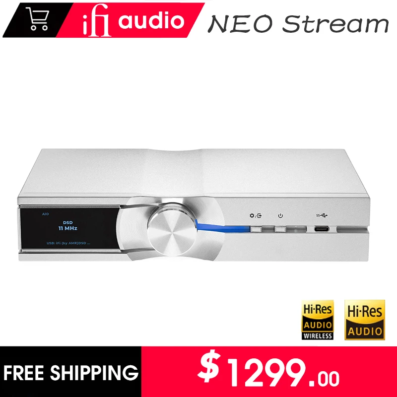 

IFi NEO Stream Настольный HIFI Цифровой музыкальный плеер без потерь декодирование аудио DSD512 поддержка ROON DSD WIFI MQA Airplayer