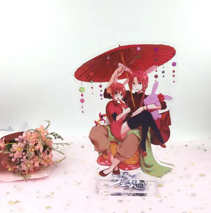 1pc New Anime Japanese Gintama Sakata Gintoki Sadaharu Acrylic Stand Figure Model Plate Holder Cake Topper Figure Toys Gift images - 6