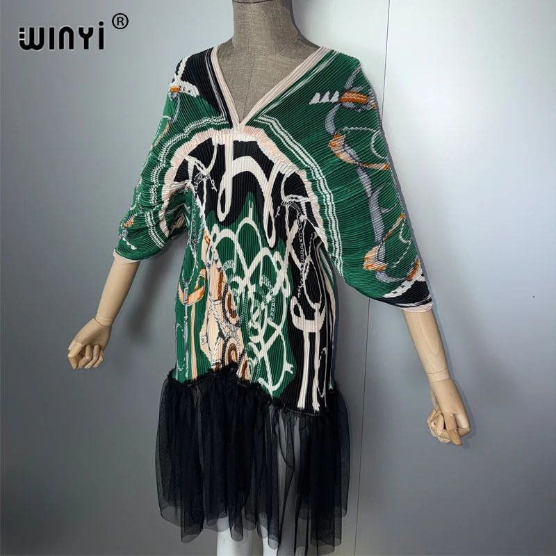Летнее плиссированное платье WINYI, пляжная накидка, кафтан, абайя, роскошное вечернее платье для вечеринок в Дубае, праздничное платье, бохо-одежда для женщин (art.: 3920d4e94fb59) - 3920d4e94fb59